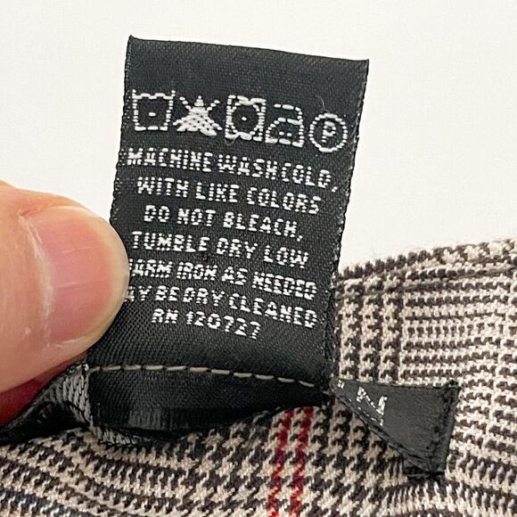 Vintage Plaid Houndstooth Brown Harve Benard Midi Skirt Size 10 - Picture 7 of 7